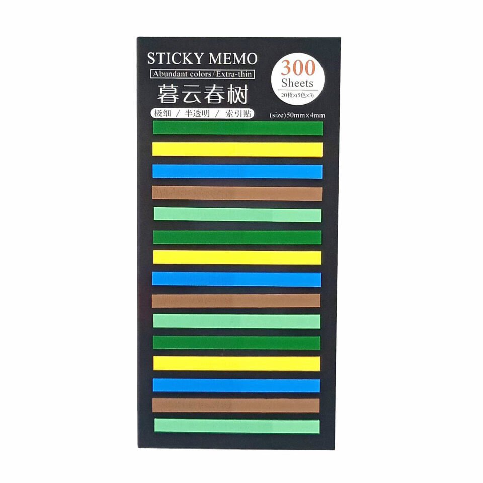 İnce şerit şeffaf renkli plastik postit post-it post it kitap ayracı ayraci ayraç postit sticker not kağıdı 200 yaprak