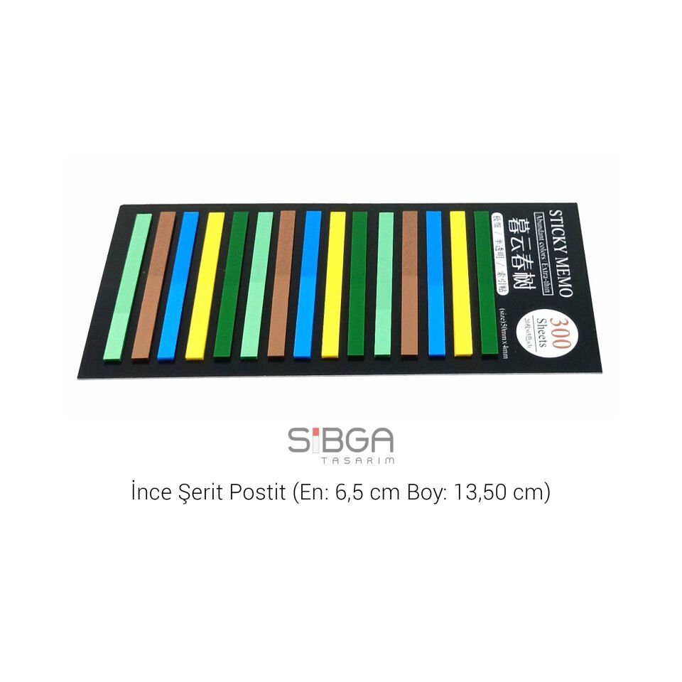 İnce şerit şeffaf renkli plastik postit post-it post it kitap ayracı ayraci ayraç postit sticker not kağıdı 200 yaprak