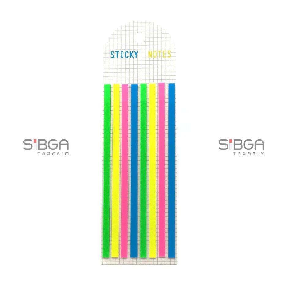 İnce uzun şerit şeffaf renkli plastik postit post-it post it kitap ayracı ayraci ayraç postit sticker not kağıdı 200 yaprak