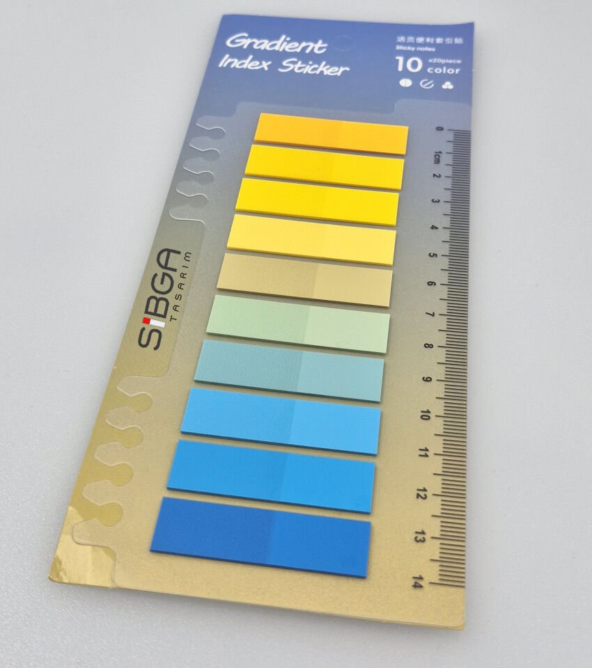 Şeffaf renkli plastik postit post-it post it kitap ayracı ayraci ayraç postit sticker not kağıdı 200 yaprak