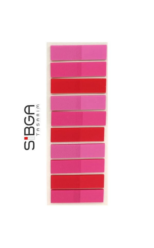 Şeffaf Pembe Kırmızı Postit Post-it Post it. Kitap Ayracı Ayraç Plastik Postit Sticker Not Kağıdı 200 yaprak