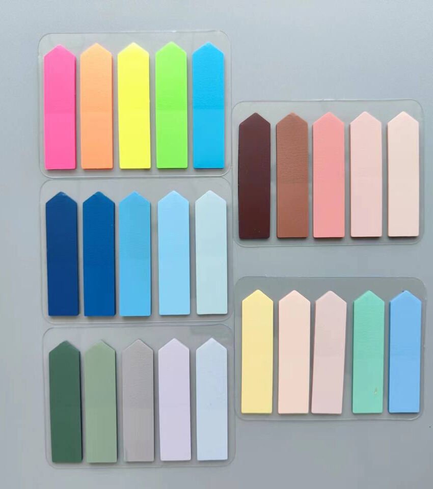 5'li set Şeffaf renkli plastik postit post-it post it kitap ayracı ayraci ayraç postit sticker not kağıdı 500 yaprak