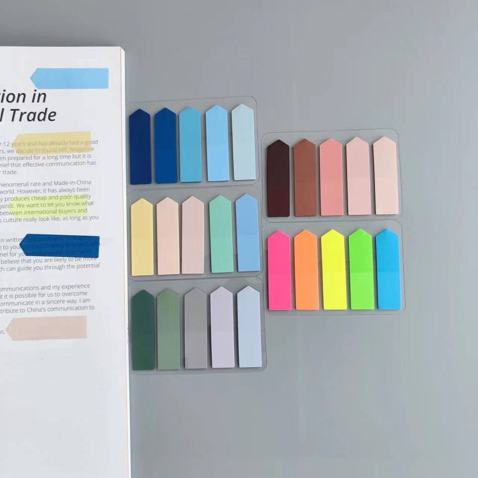 5'li set Şeffaf renkli plastik postit post-it post it kitap ayracı ayraci ayraç postit sticker not kağıdı 500 yaprak