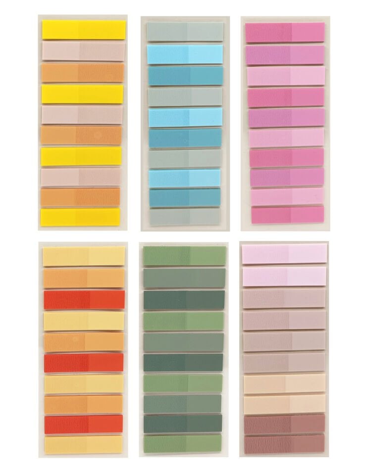 6 adet Şeffaf Renkli Postit Post-it Post it. Kitap Ayracı Ayraç Plastik Postit Sticker Not Kağıdı