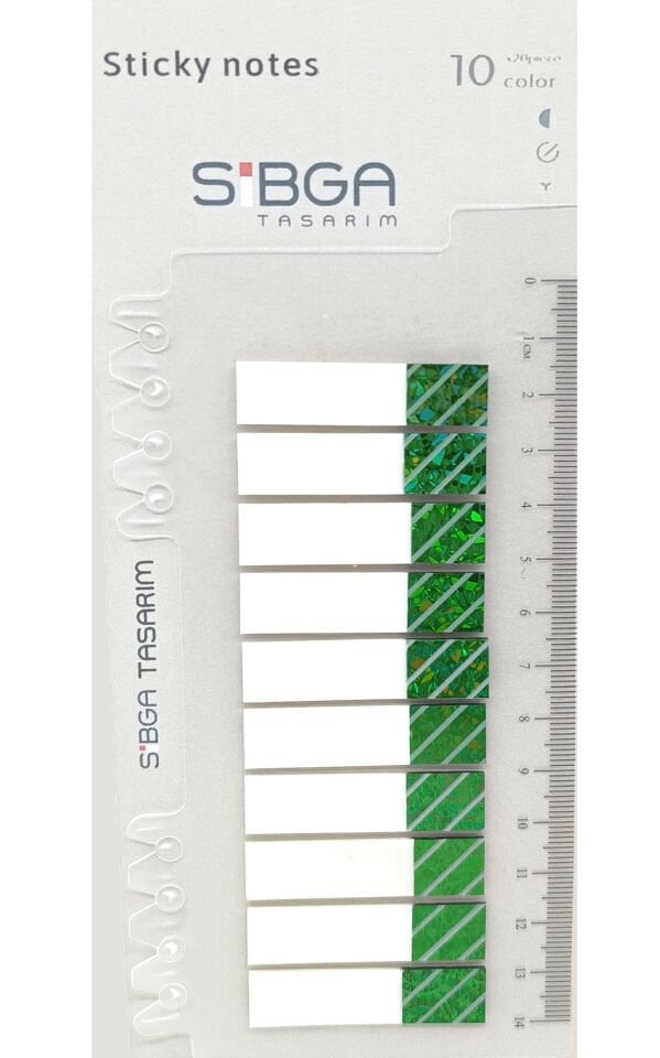 Simli Parlak Yeşil Postit Post-it Post it. Kitap Ayracı Ayraç Plastik Postit Sticker Not Kağıdı 200 yaprak