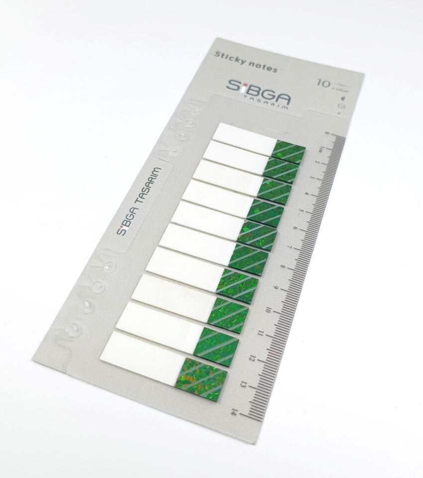Simli Parlak Yeşil Postit Post-it Post it. Kitap Ayracı Ayraç Plastik Postit Sticker Not Kağıdı 200 yaprak