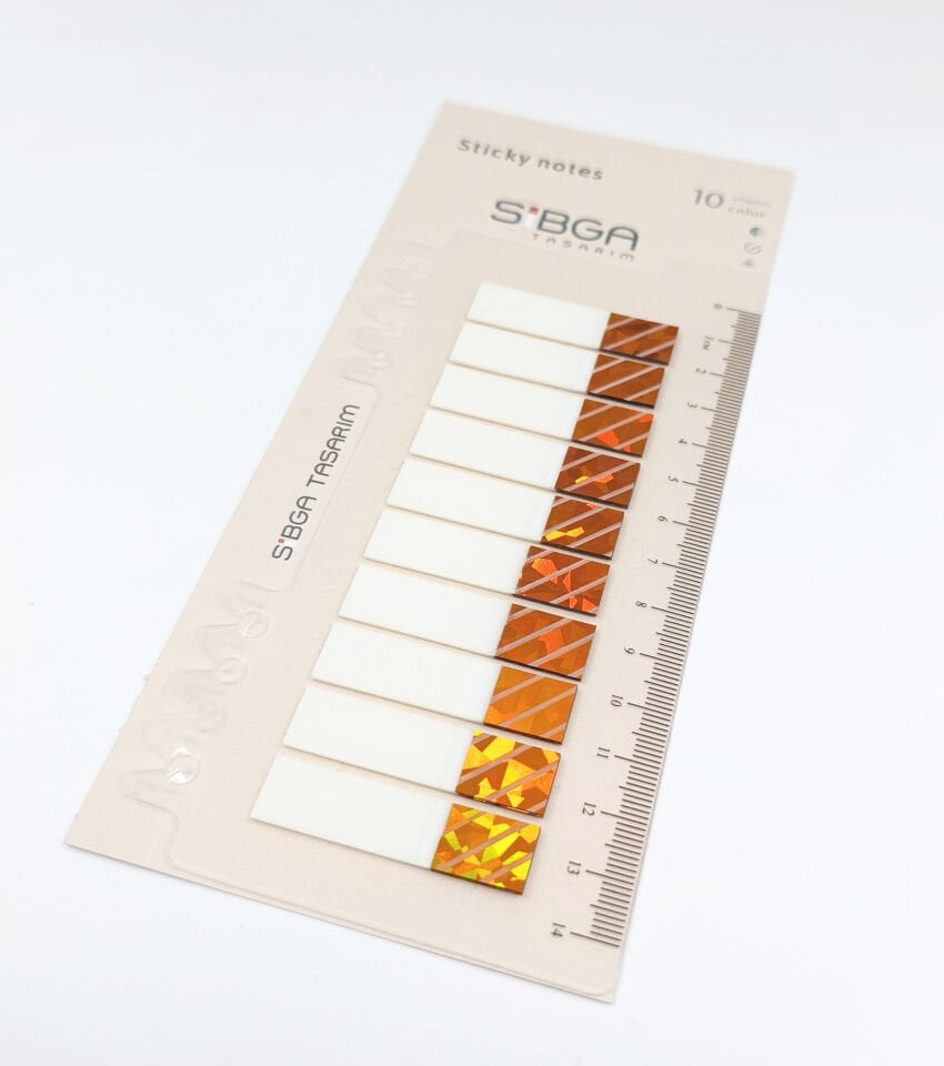 Simli Parlak Turuncu Postit Post-it Post it. Kitap Ayracı Ayraç Plastik Postit Sticker Not Kağıdı 200 yaprak