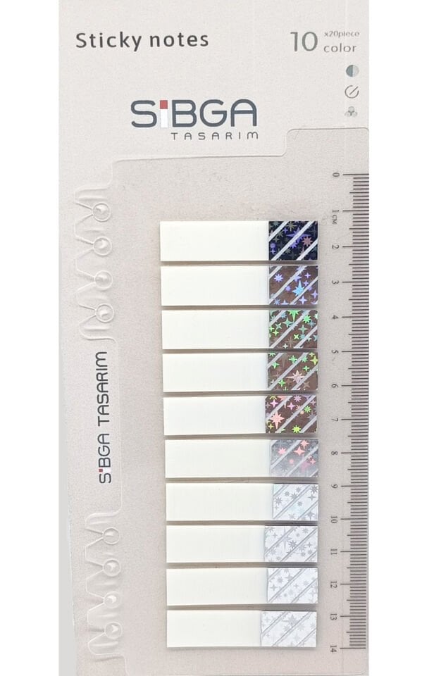 Simli Parlak Postit Post-it Post it. Kitap Ayracı Ayraç Plastik Postit Sticker Not Kağıdı 200 yaprak