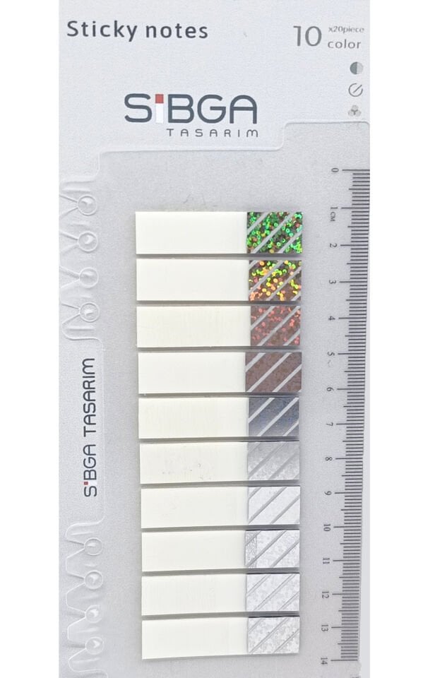 Simli Parlak Postit Post-it Post it. Kitap Ayracı Ayraç Plastik Postit Sticker Not Kağıdı 200 yaprak