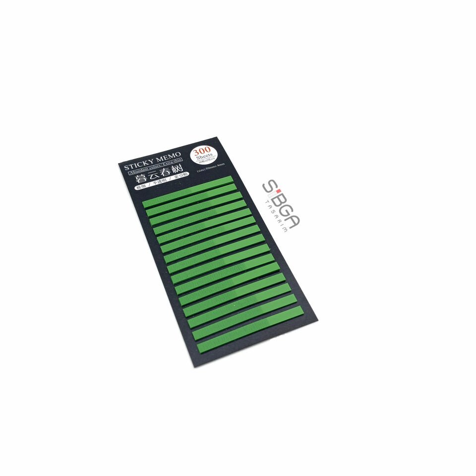 Yeşil ince şerit Postit Post-it Post it. ince şerit Kitap Ayracı Ayraci Ayraç ince şerit Postit Sticker Not Kağıdı 300 yaprak