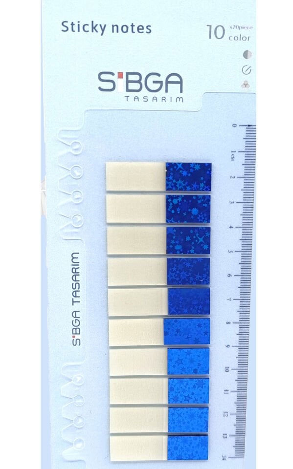 Simli Parlak Mavi Postit Post-it Post it. Kitap Ayracı Ayraç Plastik Postit Sticker Not Kağıdı 200 yaprak