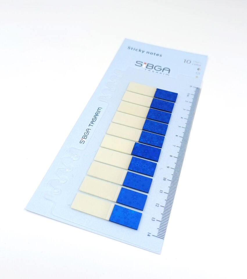 Simli Parlak Mavi Postit Post-it Post it. Kitap Ayracı Ayraç Plastik Postit Sticker Not Kağıdı 200 yaprak