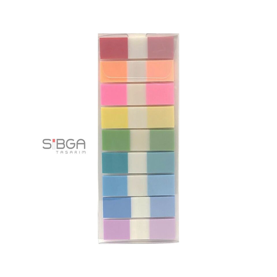 Şeffaf renkli plastik postit post-it post it kitap ayracı ayraci ayraç postit sticker not kağıdı 180 yaprak
