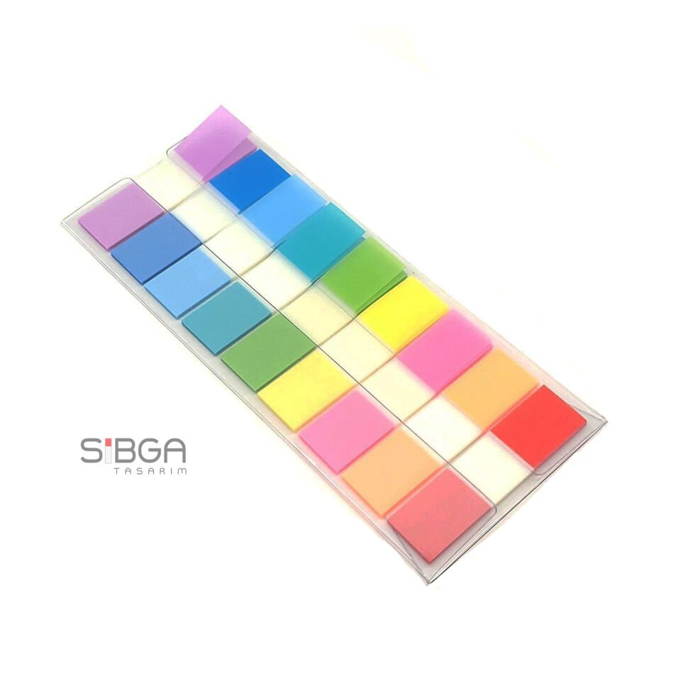 Şeffaf renkli plastik postit post-it post it kitap ayracı ayraci ayraç postit sticker not kağıdı 180 yaprak