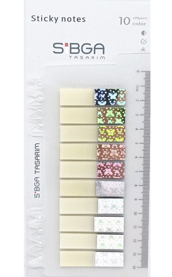 Simli Parlak Gümüş Rengi Postit Post-it Post it. Kitap Ayracı Ayraç Plastik Postit Sticker Not Kağıdı 200 yaprak