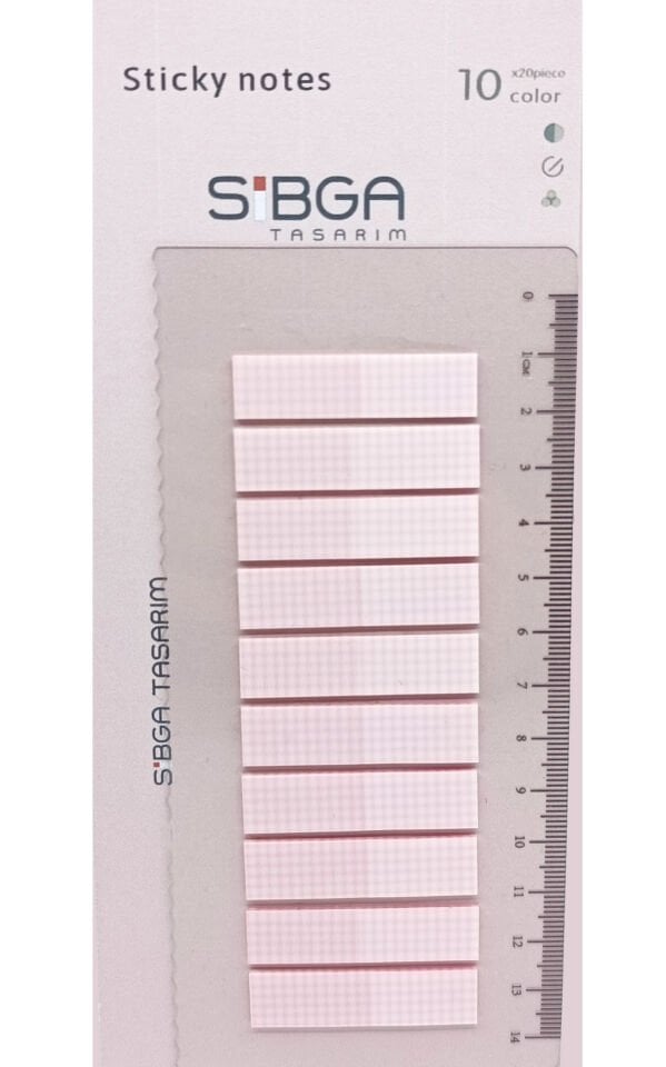 Kare Desenli Pembe Postit Post-it Post it. Kitap Ayracı Ayraç Plastik Postit Sticker Not Kağıdı 200 yaprak