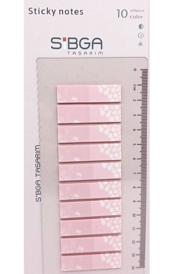 Desenli Pembe Postit Post-it Post it. Kitap Ayracı Ayraç Plastik Postit Sticker Not Kağıdı 200 yaprak