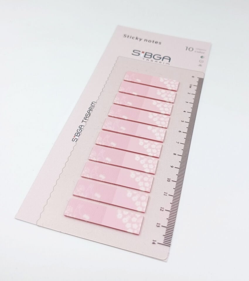 Desenli Pembe Postit Post-it Post it. Kitap Ayracı Ayraç Plastik Postit Sticker Not Kağıdı 200 yaprak