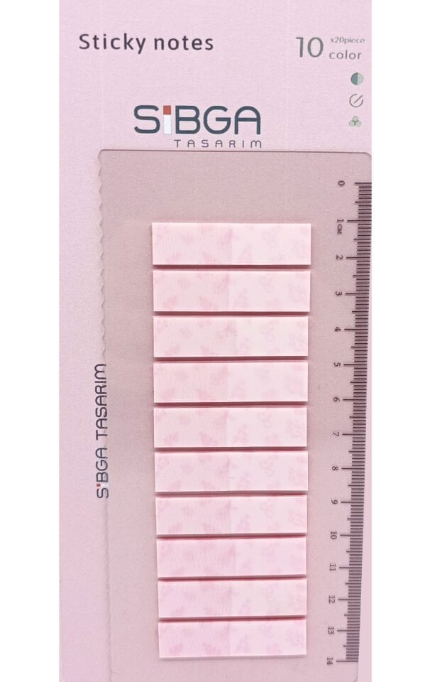 Desenli Pembe Postit Post-it Post it. Kitap Ayracı Ayraç Plastik Postit Sticker Not Kağıdı 200 yaprak