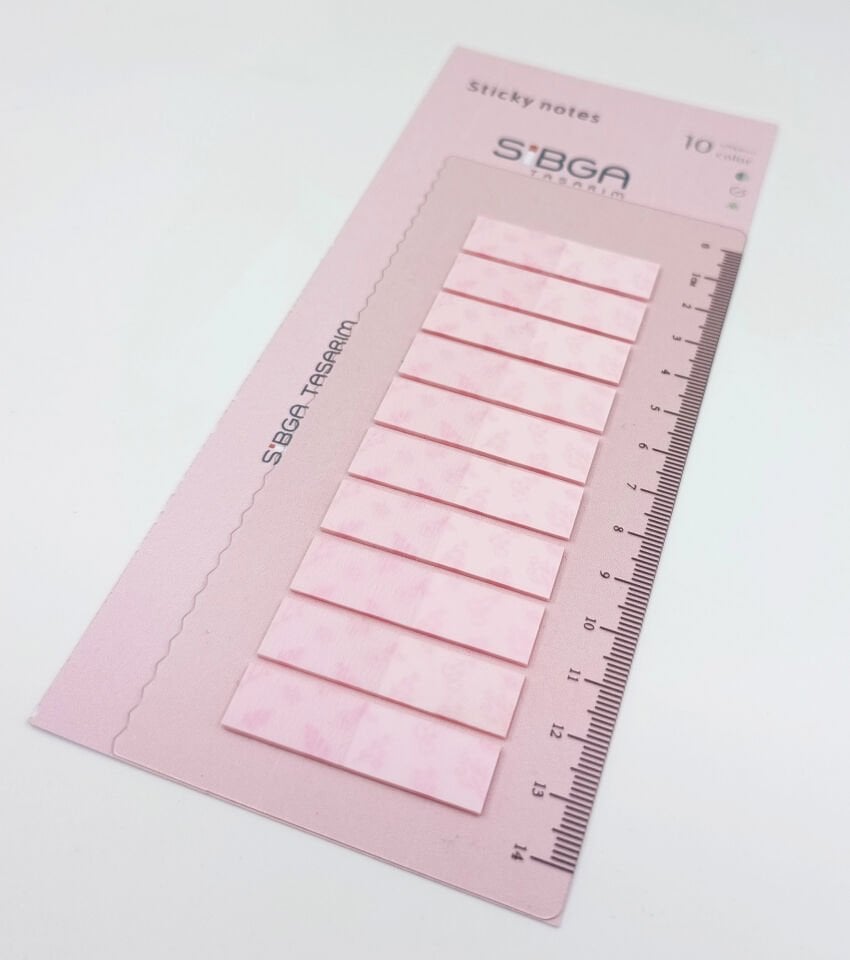 Desenli Pembe Postit Post-it Post it. Kitap Ayracı Ayraç Plastik Postit Sticker Not Kağıdı 200 yaprak