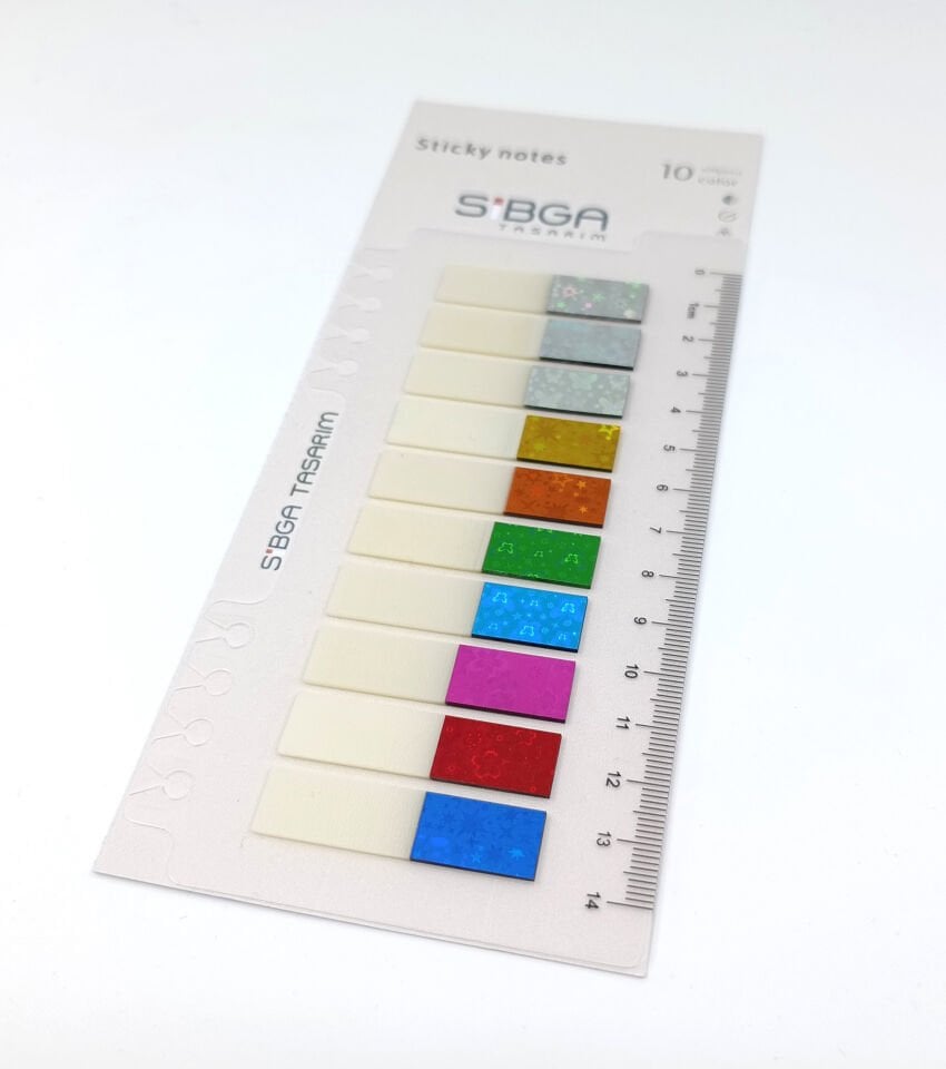 Simli Parlak Postit Post-it Post it. Kitap Ayracı Ayraç Plastik Postit Sticker Not Kağıdı 200 yaprak
