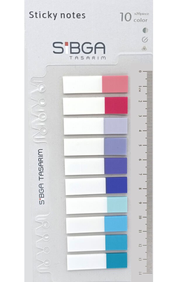 Şeffaf renkli plastik postit post-it post it kitap ayracı ayraci ayraç postit sticker not kağıdı 200 yaprak