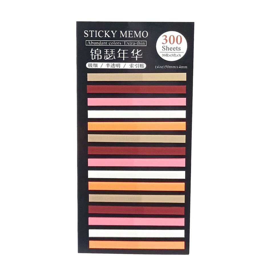 İnce şerit şeffaf renkli plastik postit post-it post it kitap ayracı ayraci ayraç postit sticker not kağıdı 200 yaprak