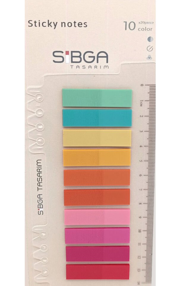 Şeffaf renkli plastik postit post-it post it kitap ayracı ayraci ayraç postit sticker not kağıdı 200 yaprak