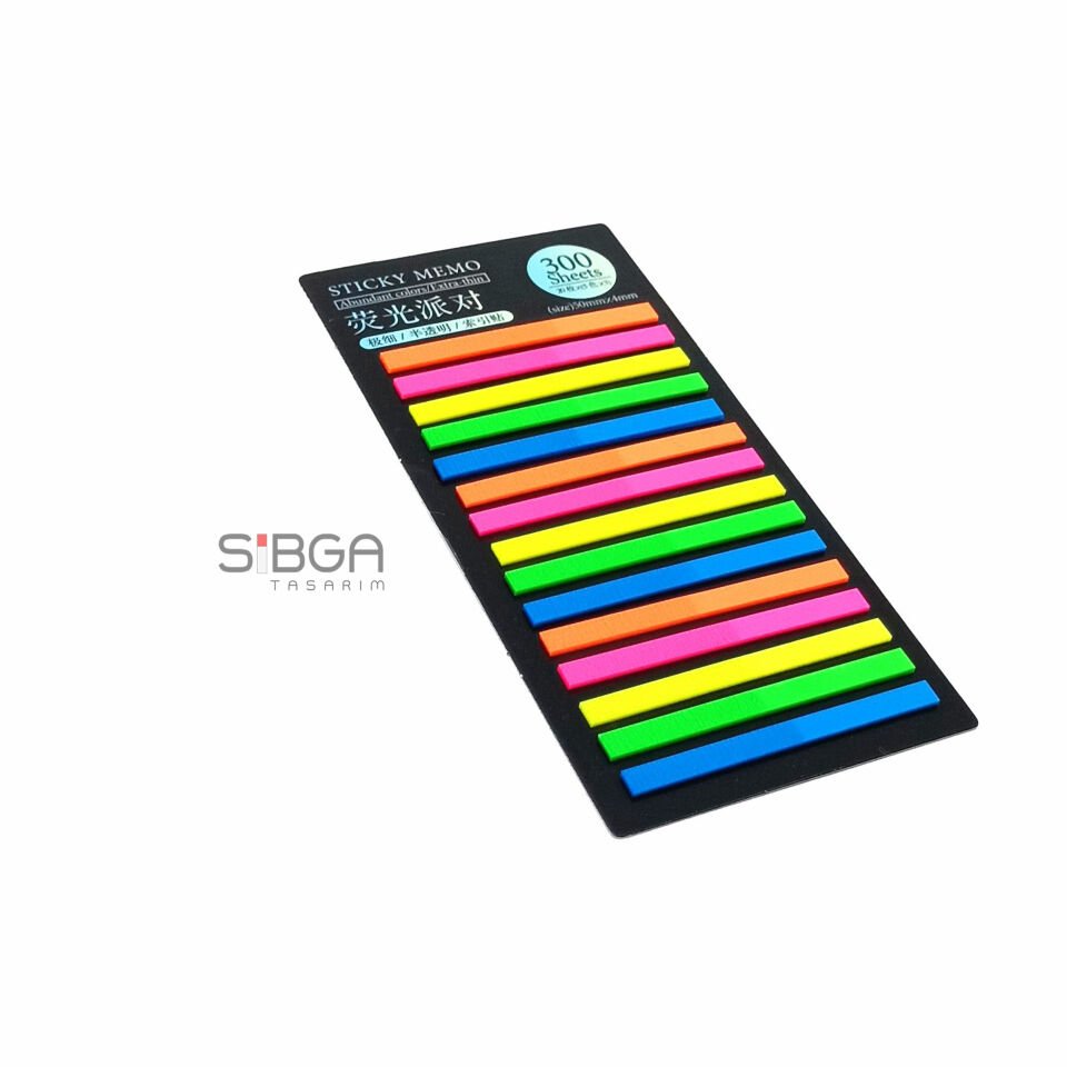 İnce şerit şeffaf renkli plastik postit post-it post it kitap ayracı ayraci ayraç postit sticker not kağıdı 200 yaprak