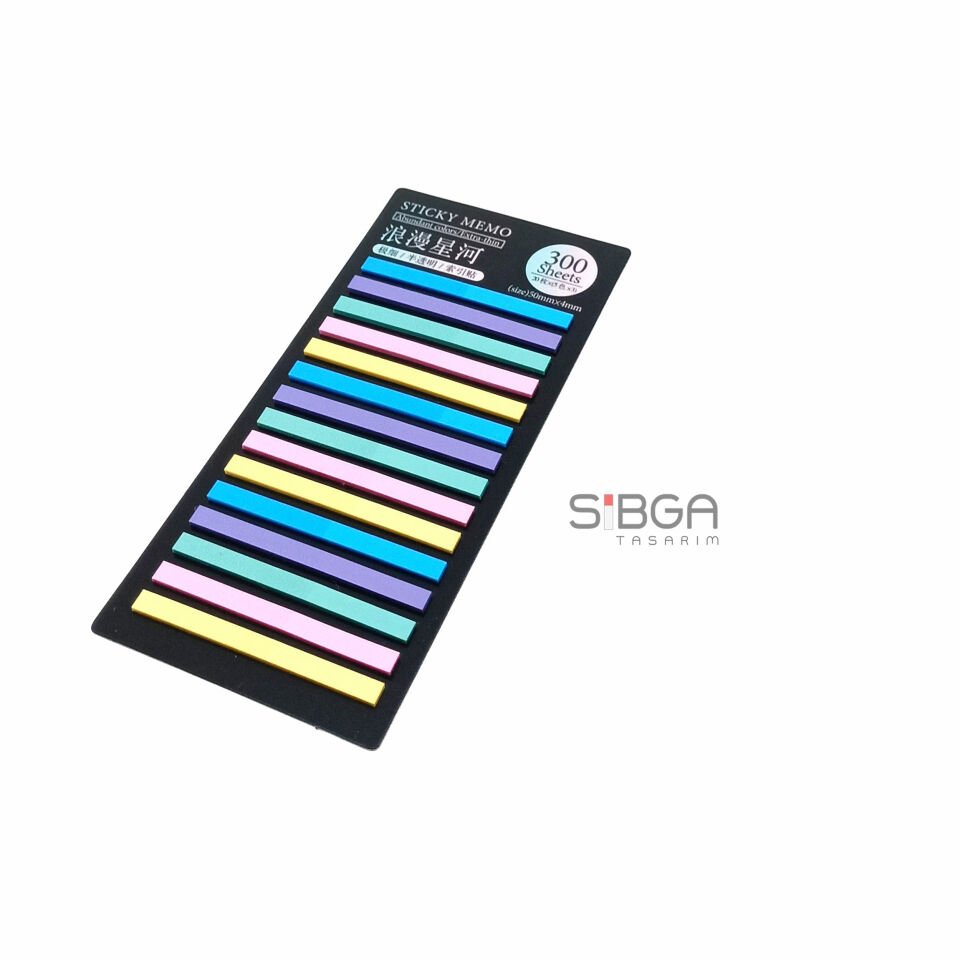 İnce şerit şeffaf renkli plastik postit post-it post it kitap ayracı ayraci ayraç postit sticker not kağıdı 200 yaprak