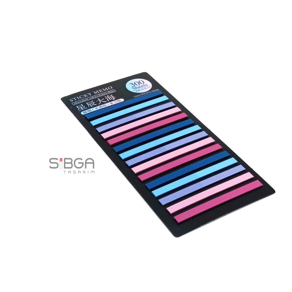 İnce şerit şeffaf renkli plastik postit post-it post it kitap ayracı ayraci ayraç postit sticker not kağıdı 200 yaprak