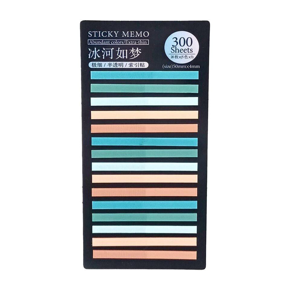 İnce şerit şeffaf renkli plastik postit post-it post it kitap ayracı ayraci ayraç postit sticker not kağıdı 200 yaprak
