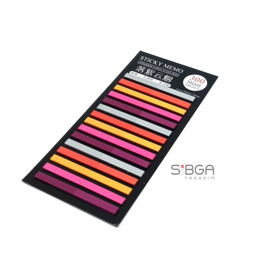İnce şerit şeffaf renkli plastik postit post-it post it kitap ayracı ayraci ayraç postit sticker not kağıdı 200 yaprak