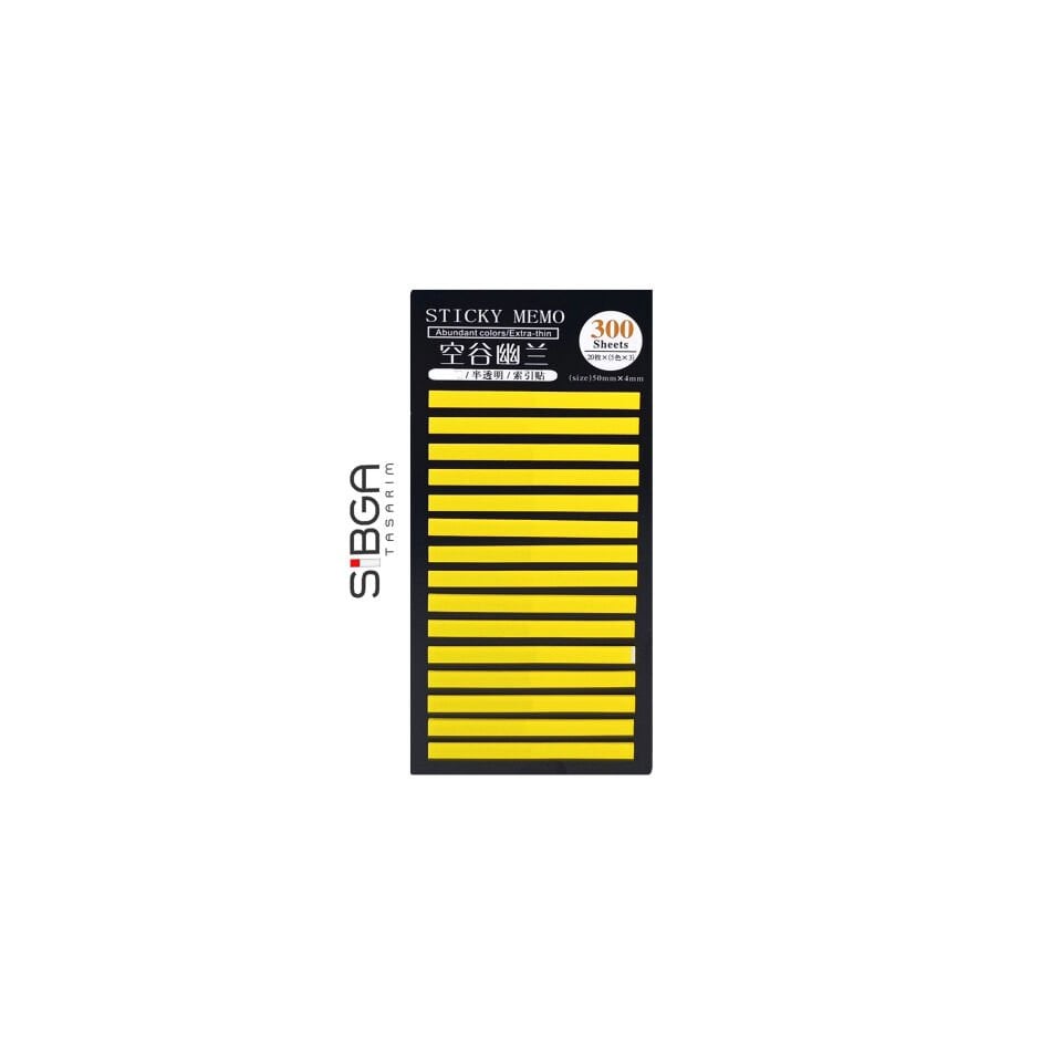 Sarı ince Şerit 300 yaprak Şeffaf Renkli Postit Post-it Post It. Kitap Ayracı Ayraç Postit Sticker