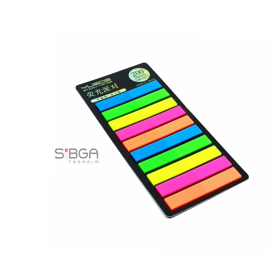 Şeffaf renkli plastik postit post-it post it kitap ayracı ayraci ayraç postit sticker not kağıdı 200 yaprak