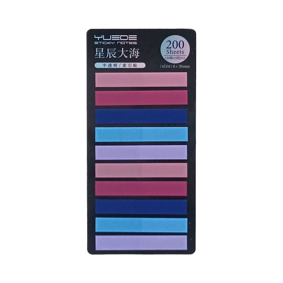 Şeffaf renkli plastik postit post-it post it kitap ayracı ayraci ayraç postit sticker not kağıdı 200 yaprak