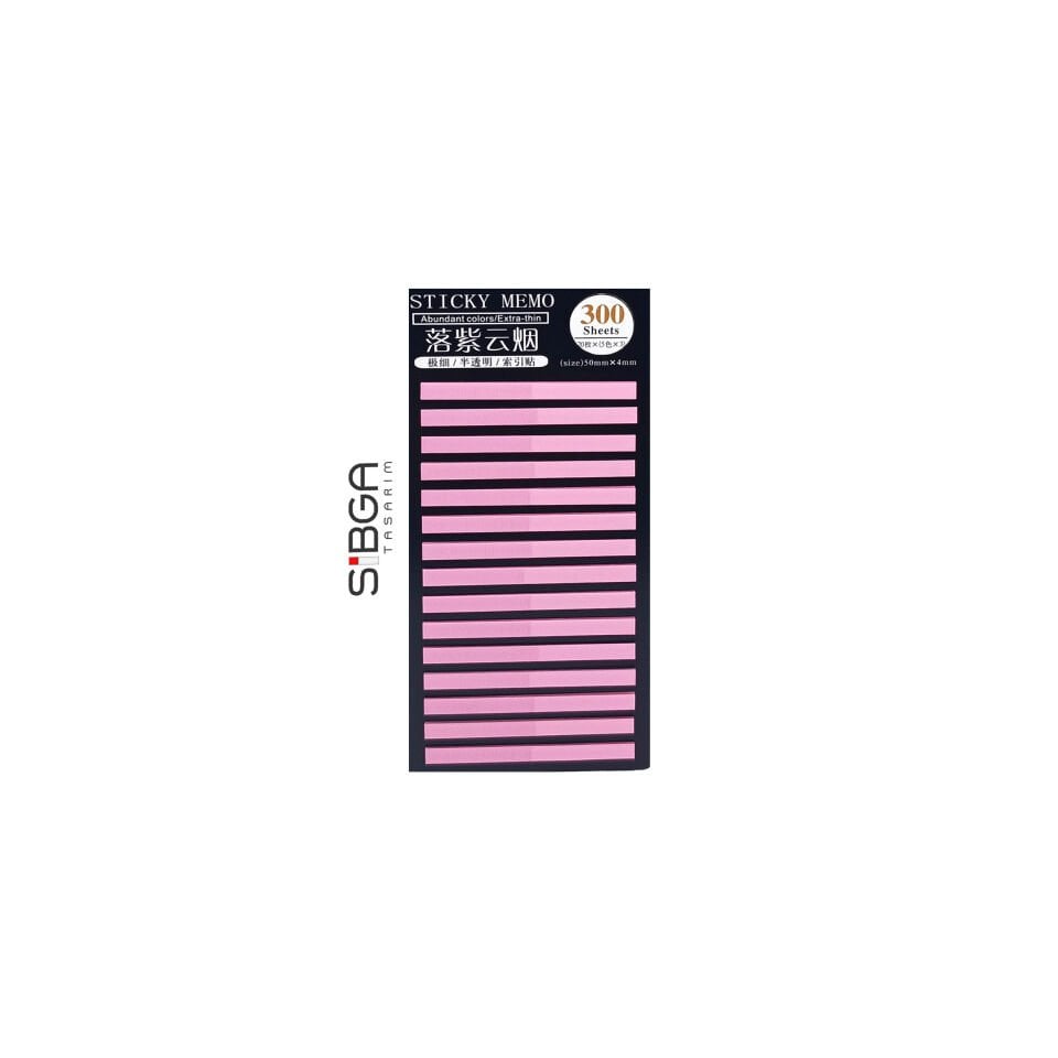 Pembe ince Şerit 300 yaprak Şeffaf Renkli Postit Post-it Post It. Kitap Ayracı Ayraç Postit Sticker