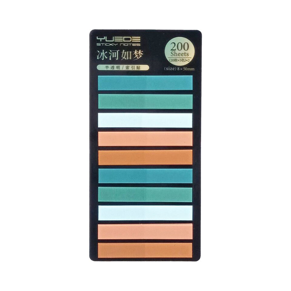 Şeffaf renkli plastik postit post-it post it kitap ayracı ayraci ayraç postit sticker not kağıdı 200 yaprak
