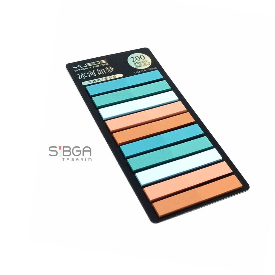 Şeffaf renkli plastik postit post-it post it kitap ayracı ayraci ayraç postit sticker not kağıdı 200 yaprak