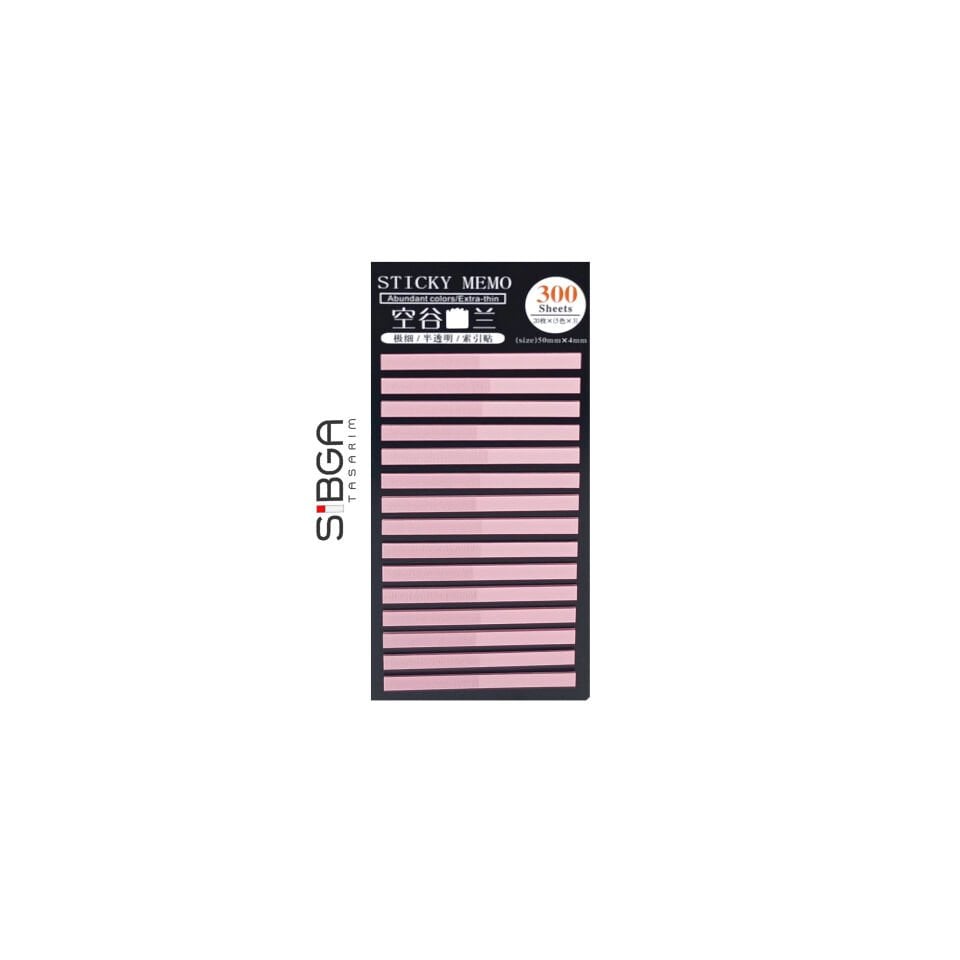 Pembe ince Şerit 300 yaprak Şeffaf Renkli Postit Post-it Post It. Kitap Ayracı Ayraç Postit Sticker