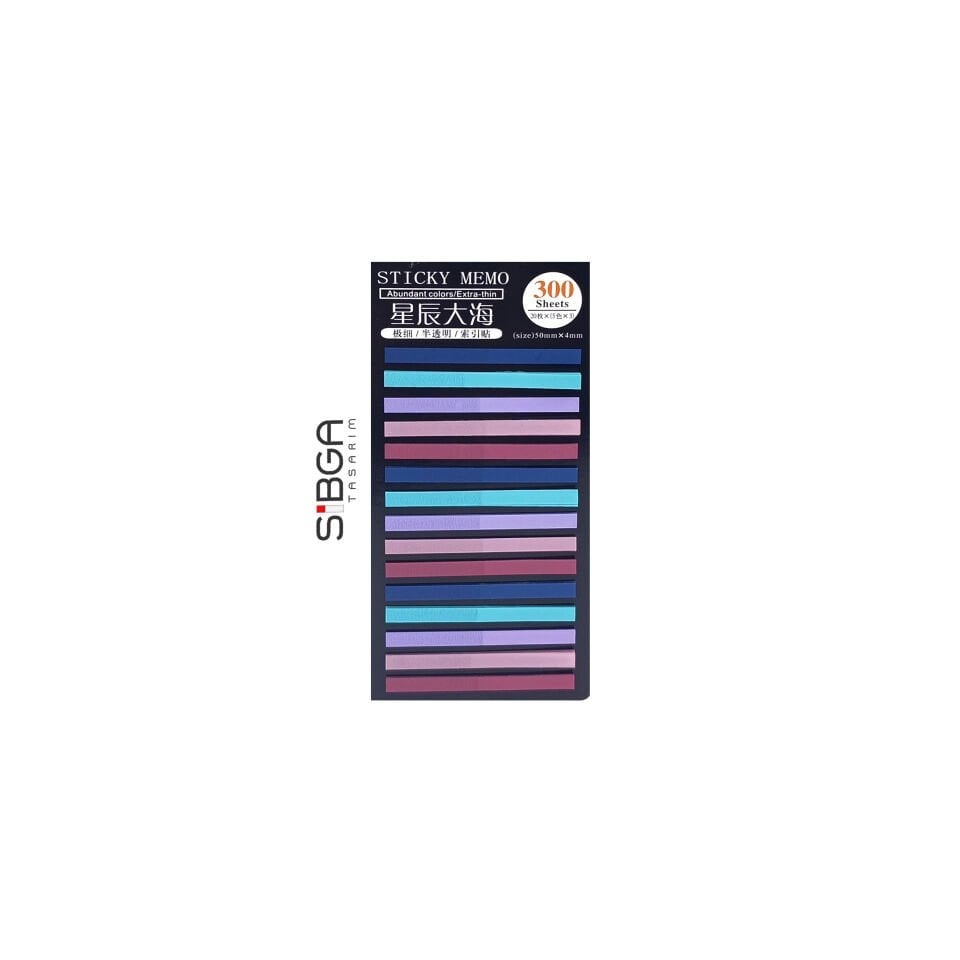 ince Şerit 300 yaprak Şeffaf Renkli Postit Post-it Post It. Kitap Ayracı Ayraç Postit Sticker