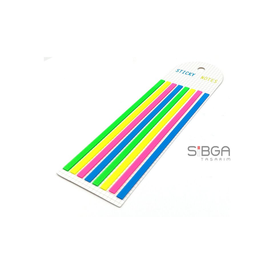 İnce Uzun Şerit Şeffaf Renkli Postit Post-it Post It. Kitap Ayracı Ayraci Ayraç Postit Sticker 160 Yaprak
