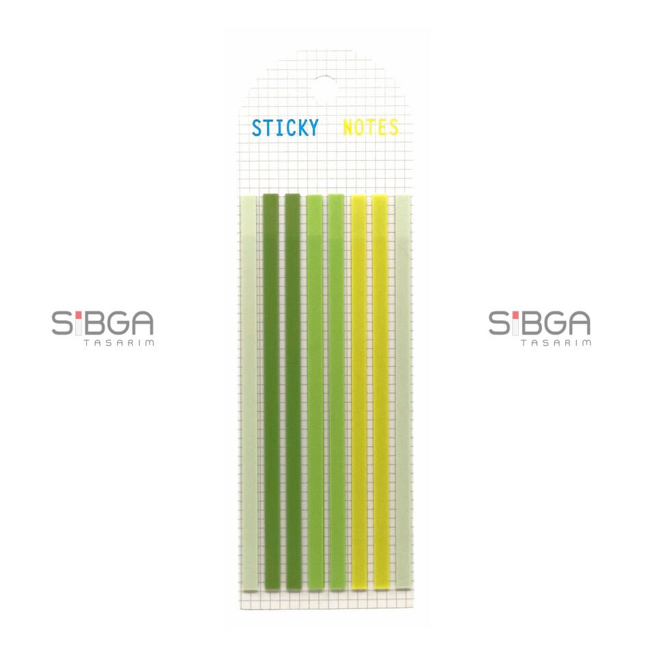 Yeşil İnce Uzun Şerit Şeffaf Renkli Postit Post-it Post It. Kitap Ayracı Ayraci Ayraç Postit Sticker 160 Yaprak