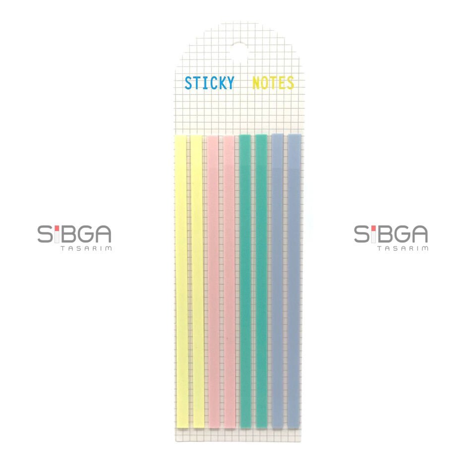 İnce Uzun Şerit Şeffaf Renkli Postit Post-it Post It. Kitap Ayracı Ayraci Ayraç Postit Sticker 160 Yaprak