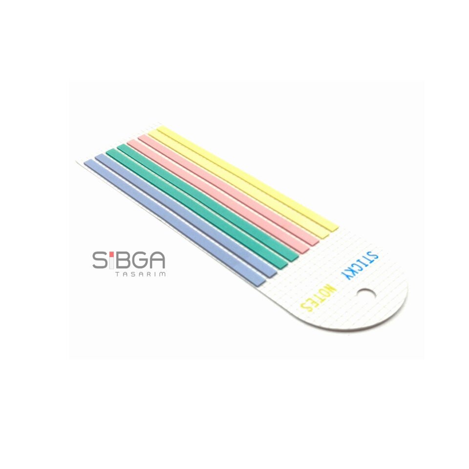 İnce Uzun Şerit Şeffaf Renkli Postit Post-it Post It. Kitap Ayracı Ayraci Ayraç Postit Sticker 160 Yaprak