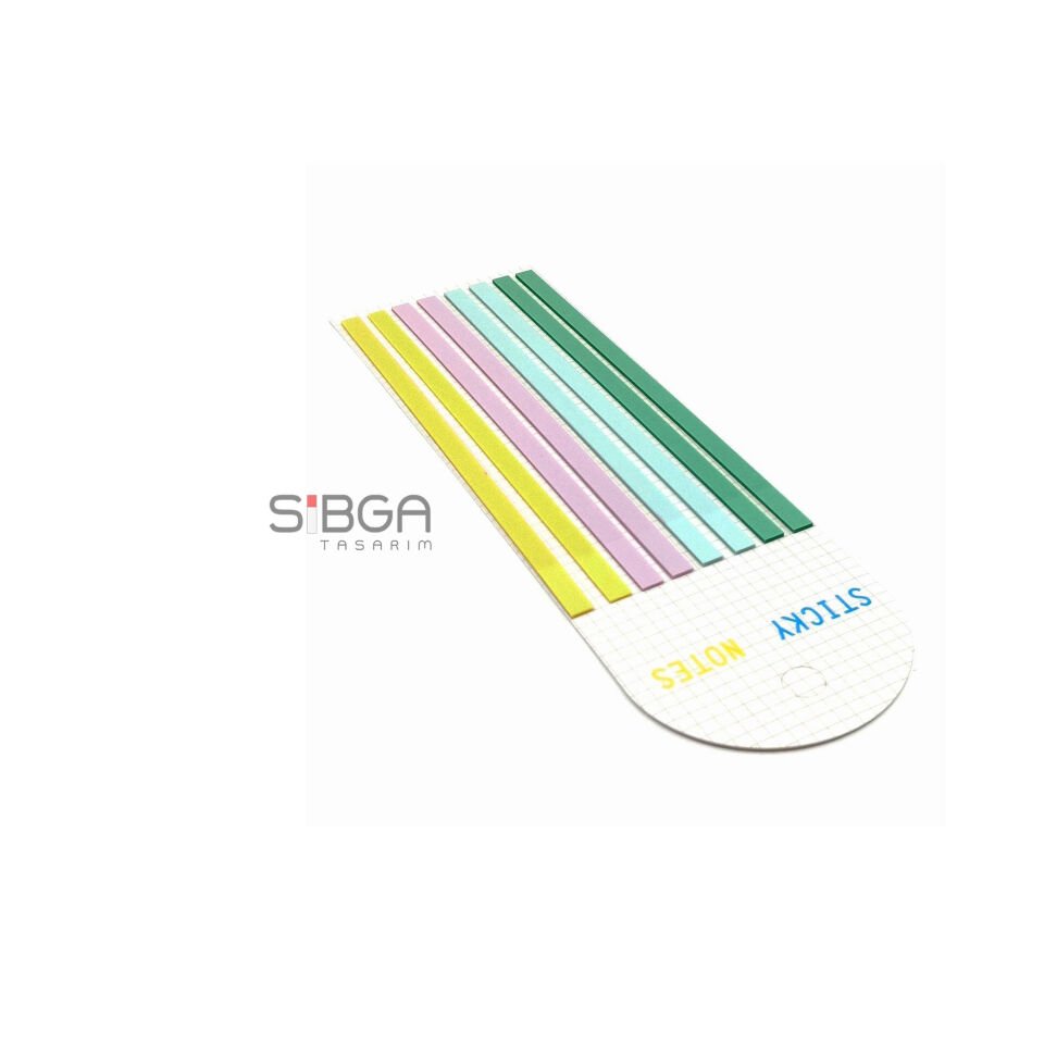 İnce Uzun Şerit Şeffaf Renkli Postit Post-it Post It. Kitap Ayracı Ayraci Ayraç Postit Sticker 160 Yaprak