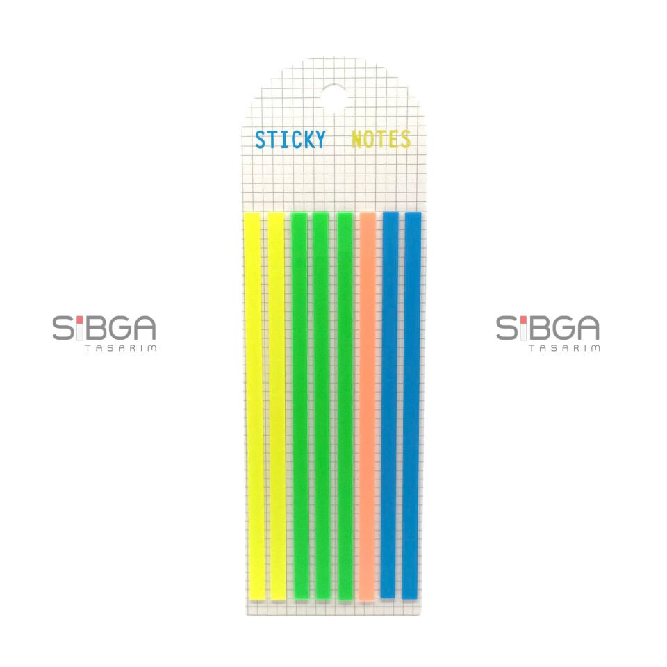 İnce Uzun Şerit Şeffaf Renkli Postit Post-it Post It. Kitap Ayracı Ayraci Ayraç Postit Sticker 160 Yaprak