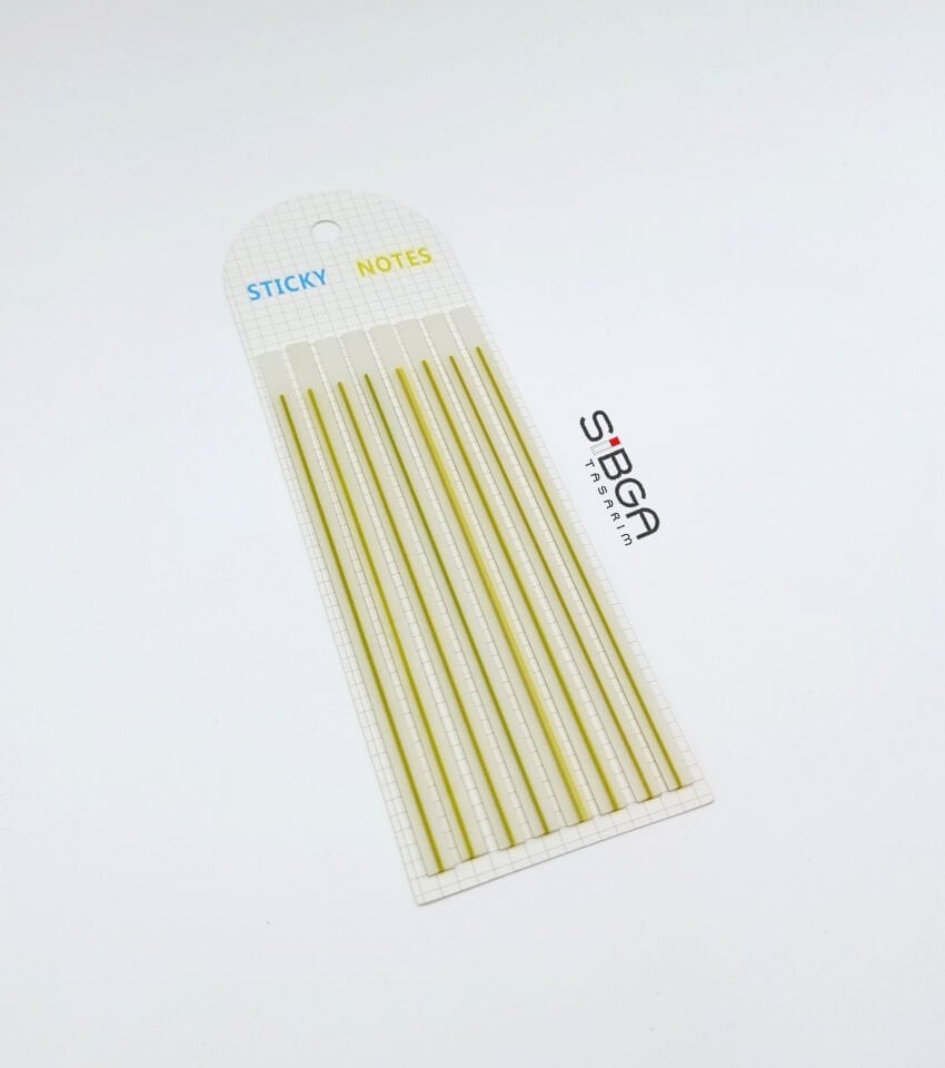 Yeşil Çizgili İnce Uzun Şerit Şeffaf Renkli Postit Post-it Post It. Kitap Ayracı Ayraç Postit Sticker 160 Yaprak
