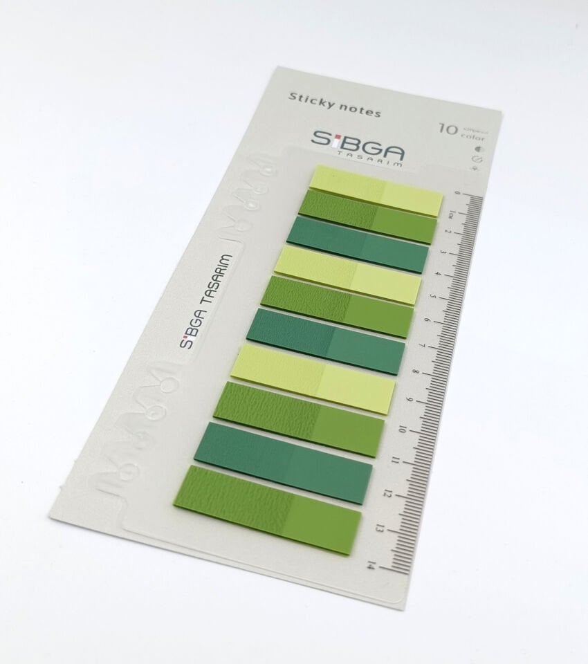 Şeffaf Yeşil Renkli Postit Post-it Post it. Kitap Ayracı Ayraç Plastik Postit Sticker Not Kağıdı 200 yaprak
