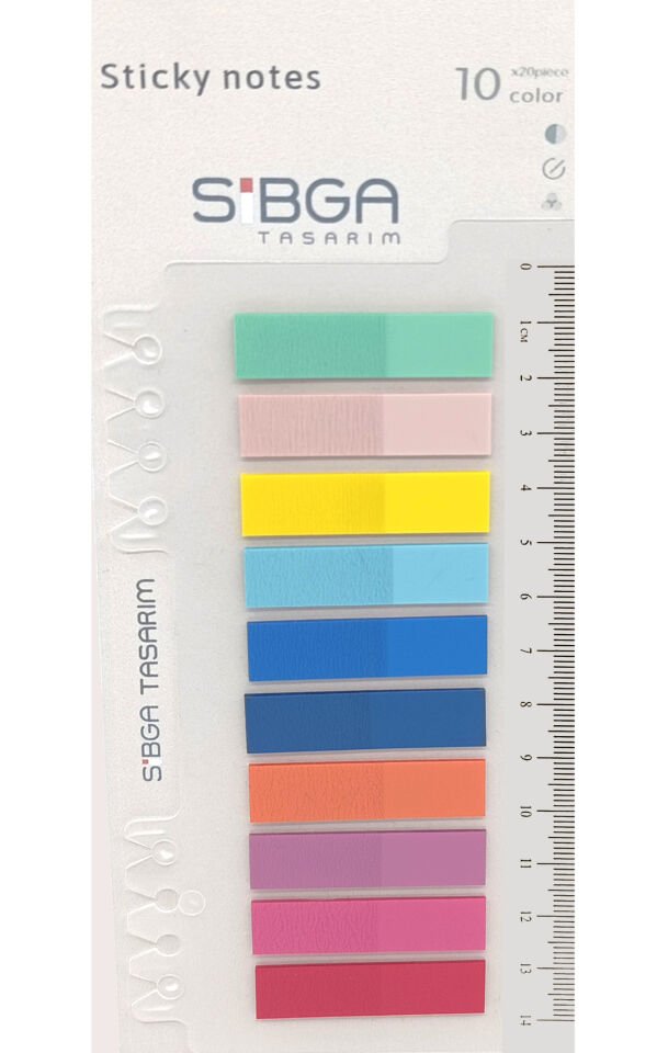 Şeffaf renkli plastik postit post-it post it kitap ayracı ayraci ayraç postit sticker not kağıdı 200 yaprak